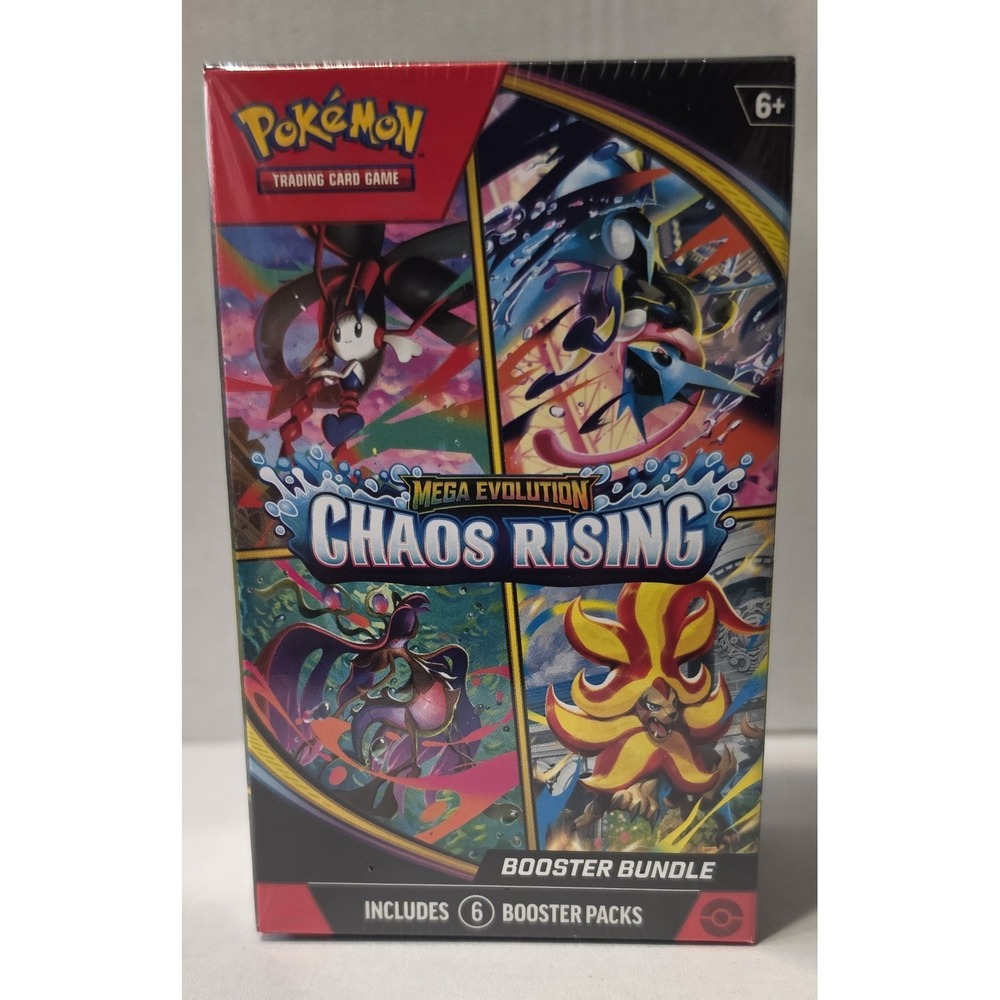 Pokemon TCG Mega Evolution Chaos Rising Booster Bundle Factory Sealed 6 Packs